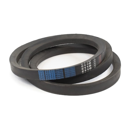 D&D Cogged V-Belt, Dura-Prime Classical, E118, E, SBR, 124 in, 1-1/2 in Top Width E118